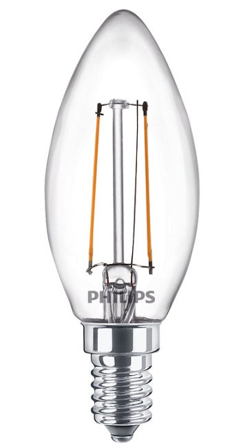 Lampada FILOLED oliva/candela E14 2,2W 4000°K